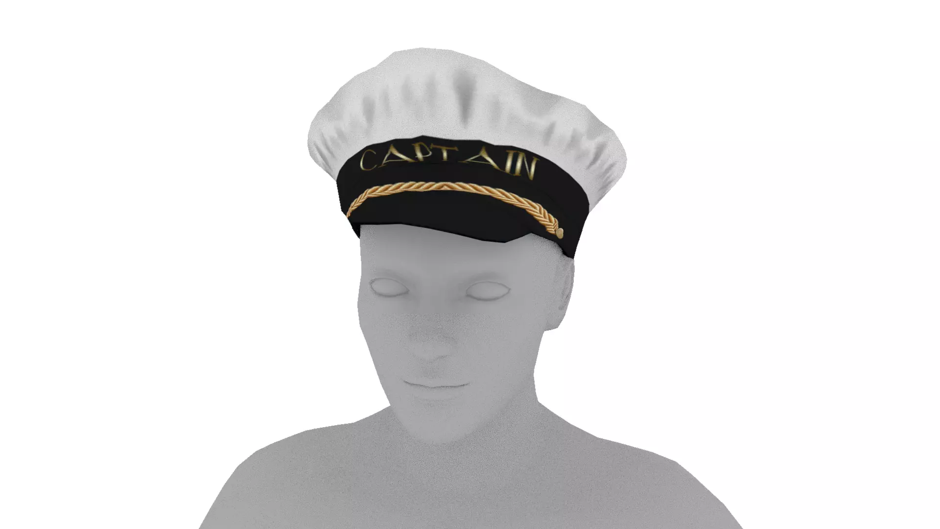 Captain Hat  Low-poly 3D model_2