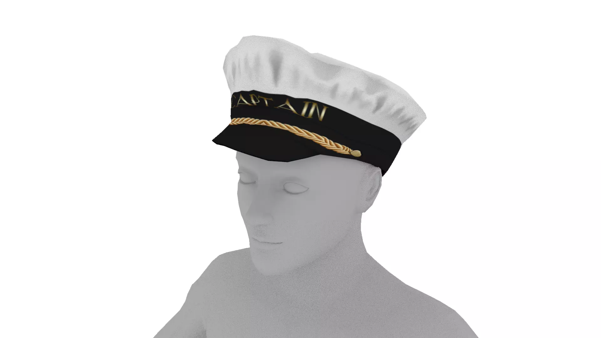 Captain Hat  Low-poly 3D model_0