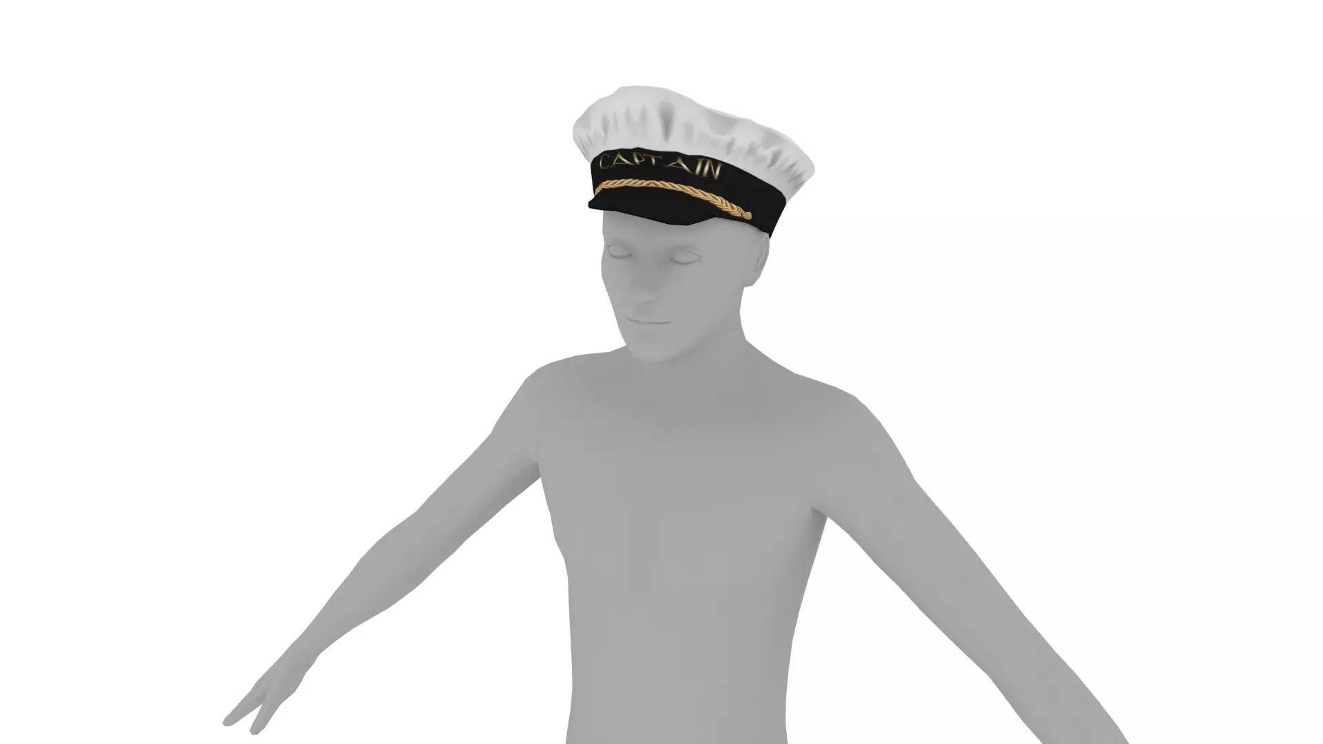 Captain Hat  Low-poly 3D model_4