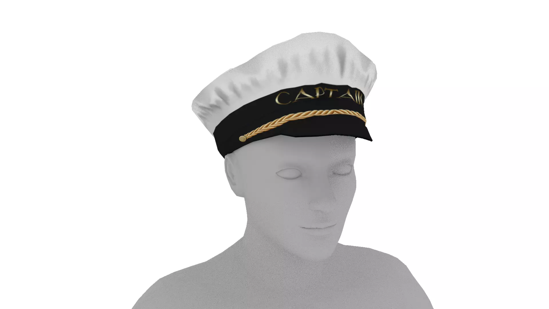 Captain Hat  Low-poly 3D model_1