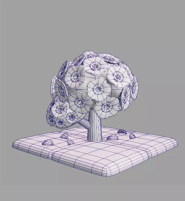 Sakura Tree Low-poly 3D model_2