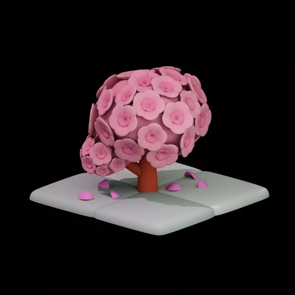 Sakura Tree Low-poly 3D model_3
