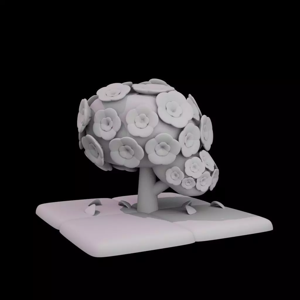 Sakura Tree Low-poly 3D model_5