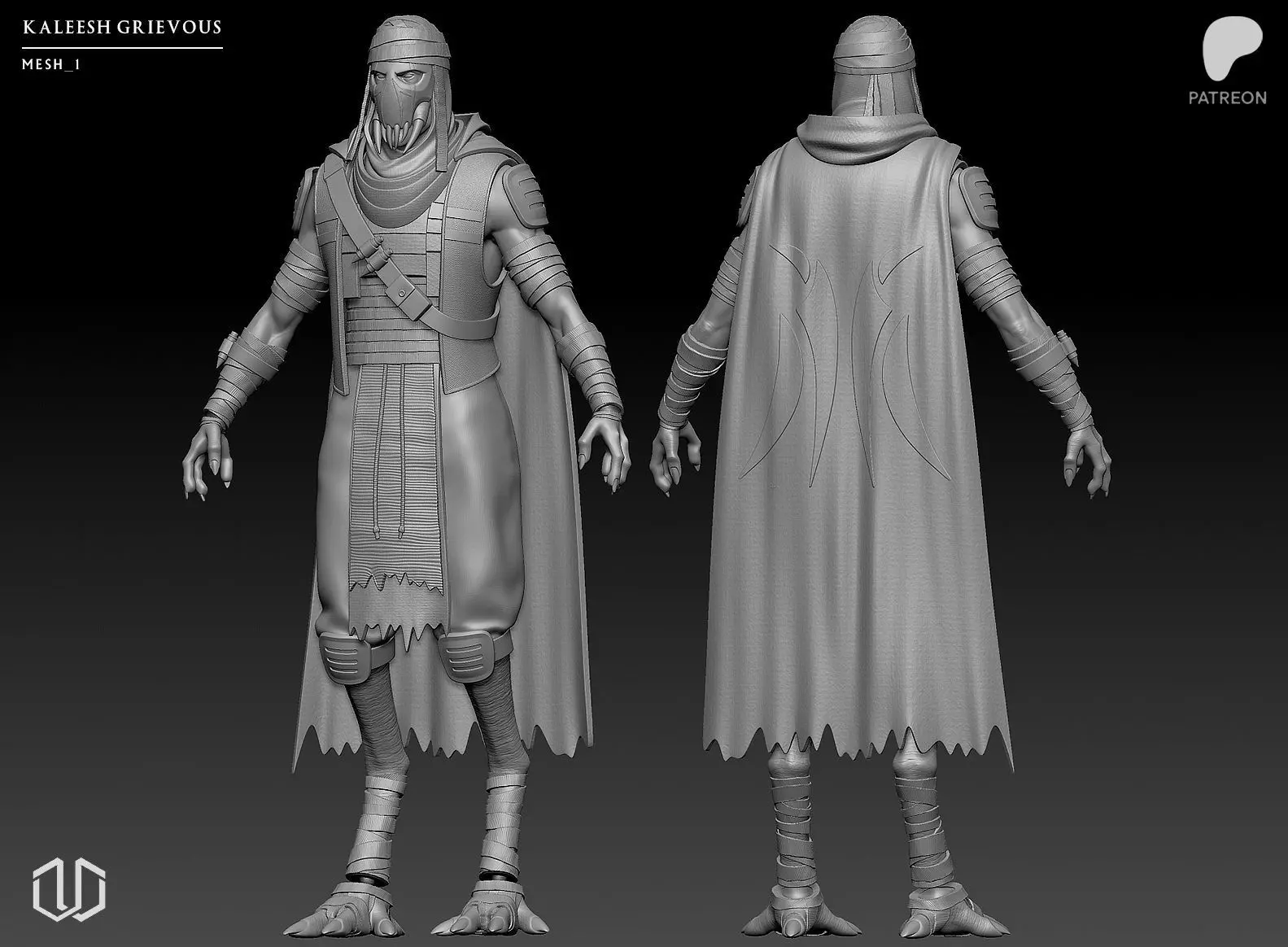 Kaleesh Grievous Action Figure Kit 3D print model_2