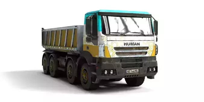 Rigged Dump Truck 3D Model