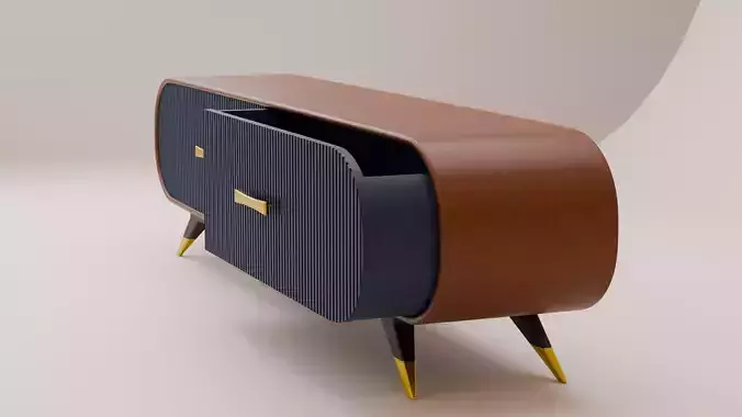 Modern Blue Sideboard 3D Model