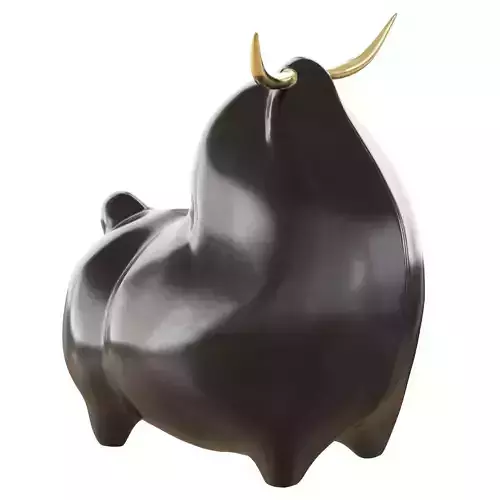 Abstract metal bull figurine