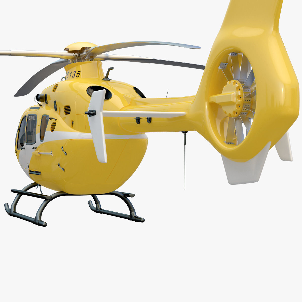 Eurocopter EC 135 Yellow 3D model_4