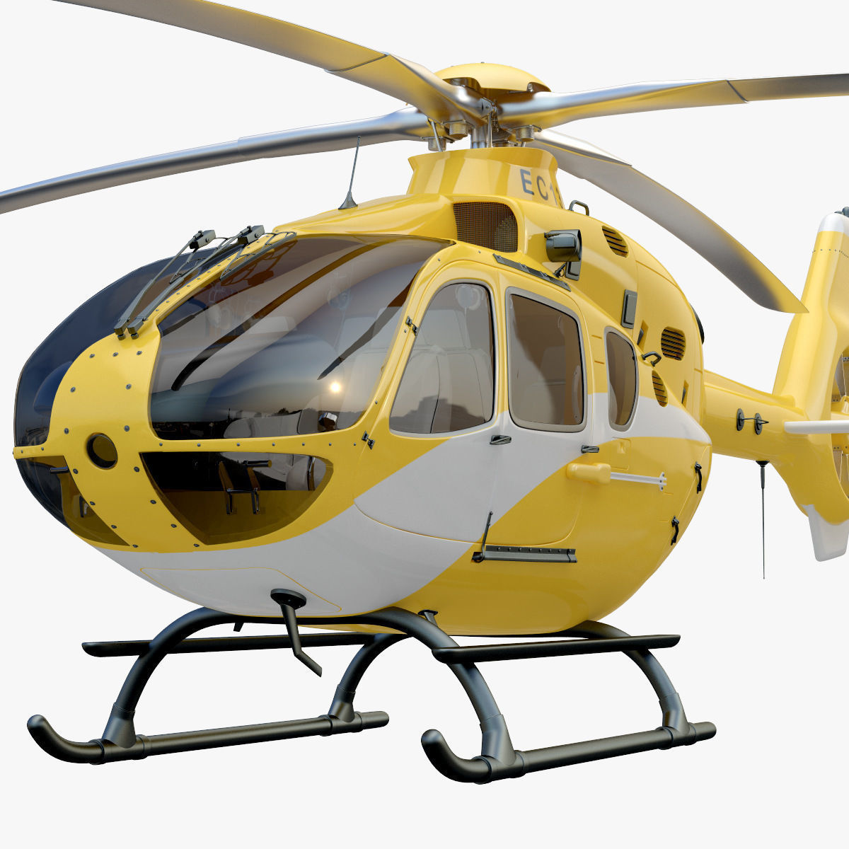 Eurocopter EC 135 Yellow 3D model_2