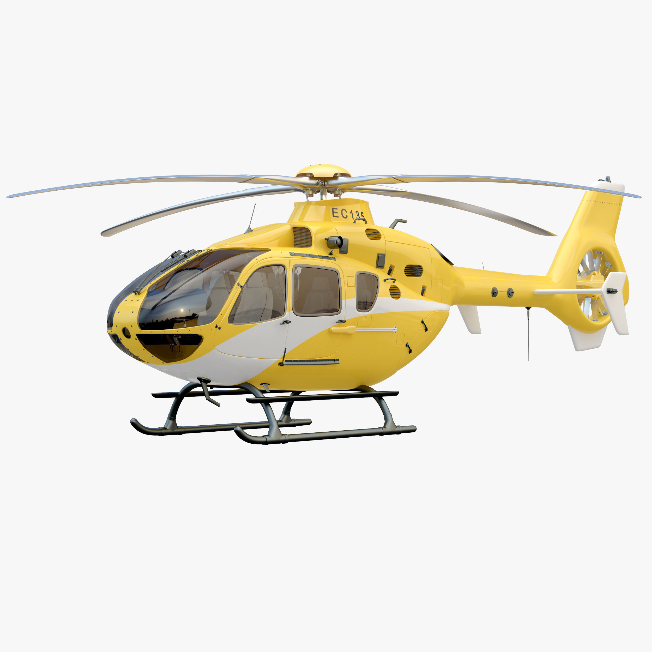 Eurocopter EC 135 Yellow 3D model_5