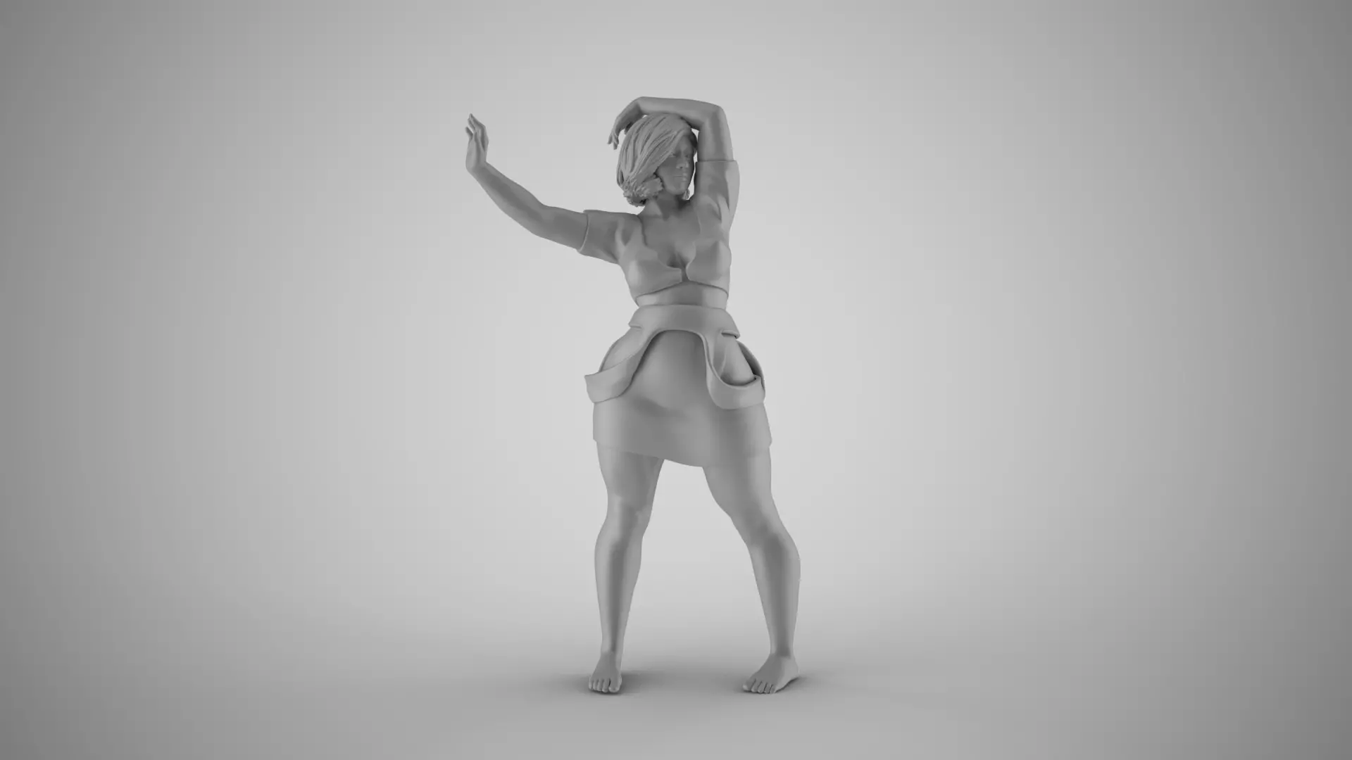 Female Bow Legged Posture 3D print model_2