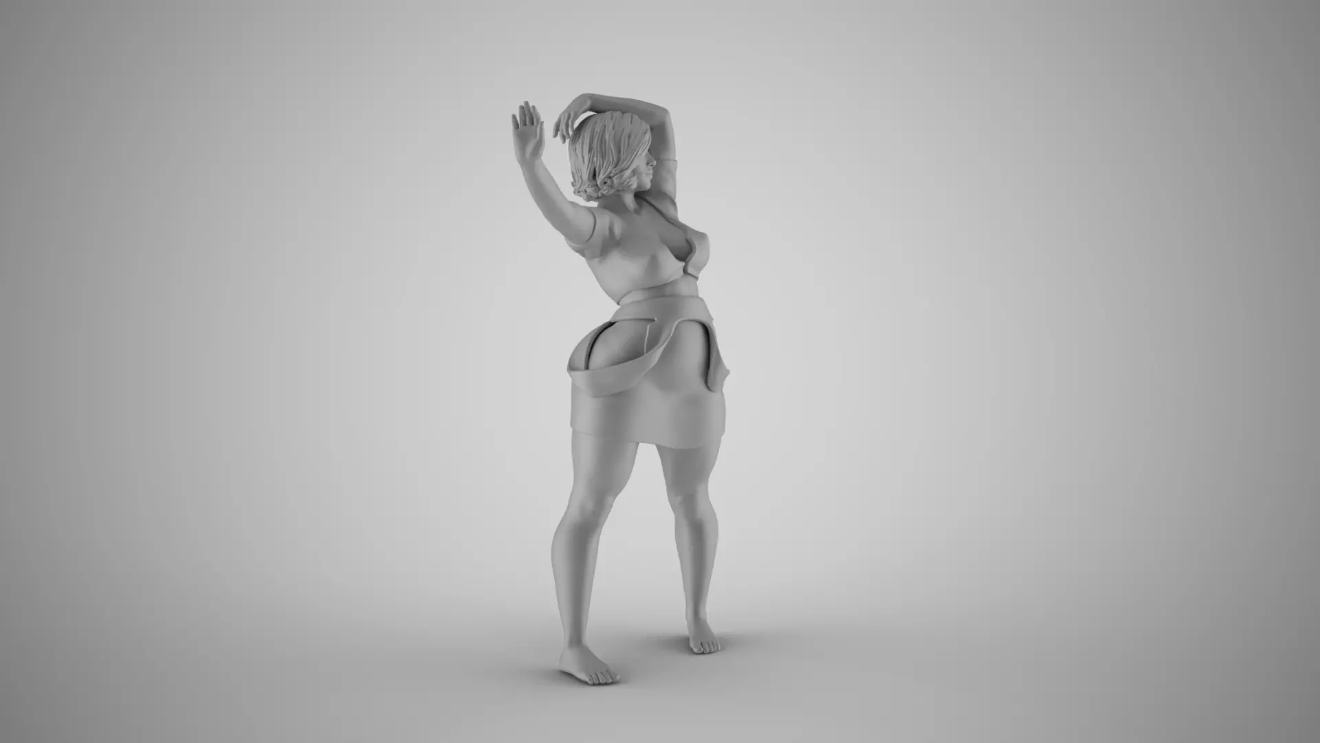 Female Bow Legged Posture 3D print model_3