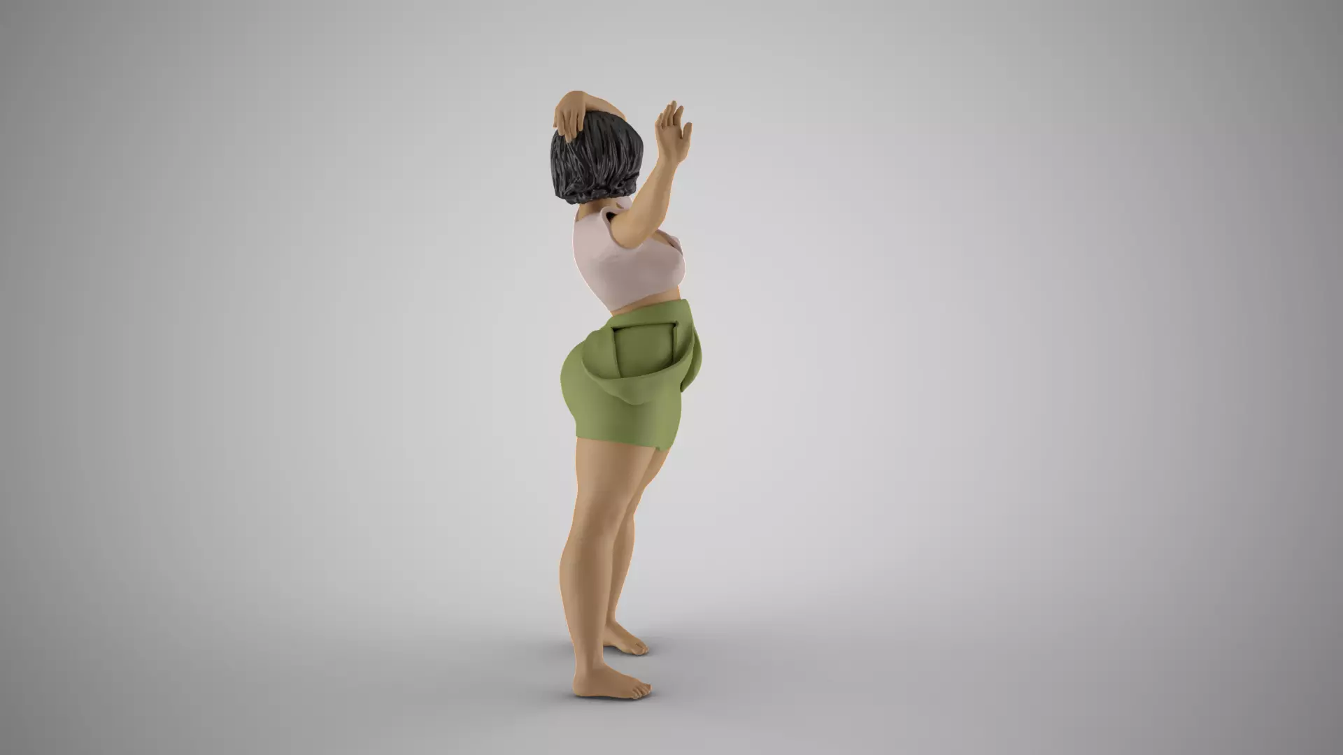 Female Bow Legged Posture 3D print model_5