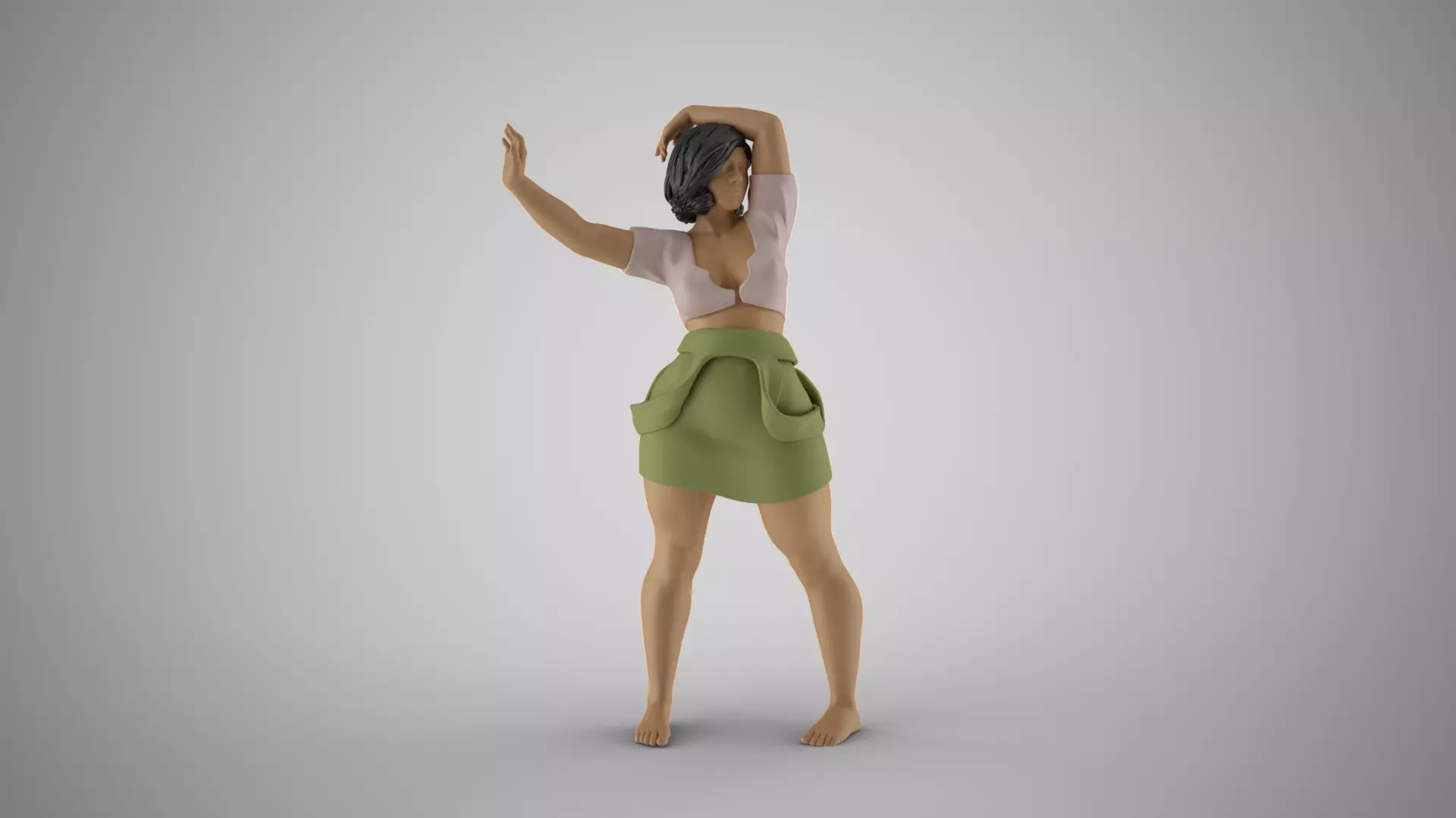 Female Bow Legged Posture 3D print model_0