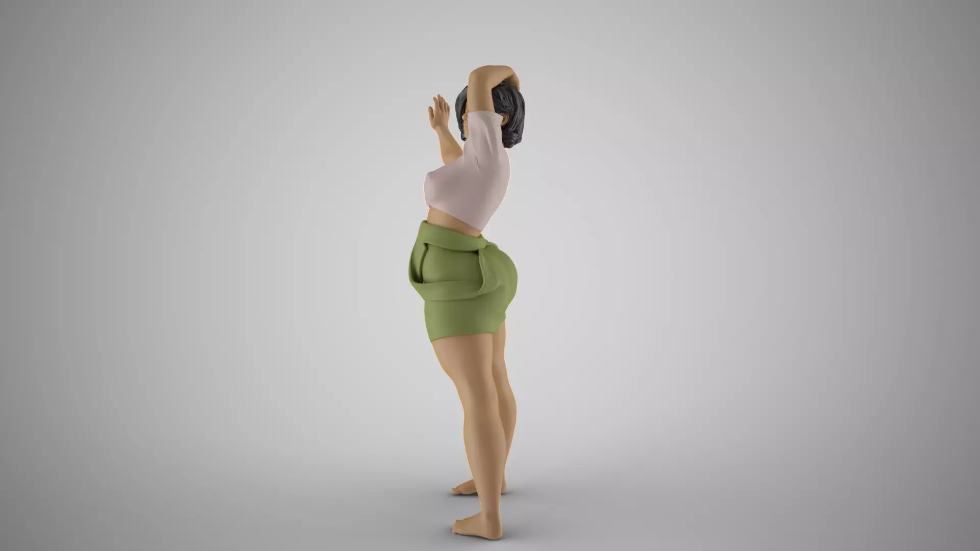Female Bow Legged Posture 3D print model_9
