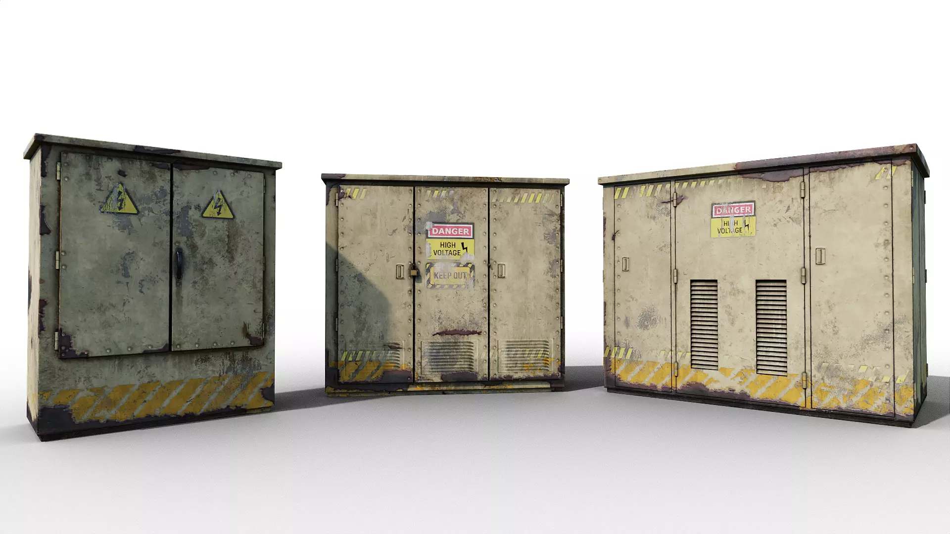 Electrical Boxes Low-poly 3D model_0