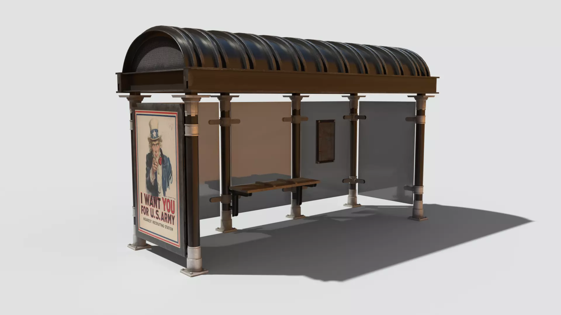3D Bus Stop Free 3D model