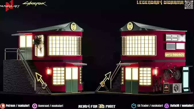 Futuristic Sci-Fi Restaurant - Multi Part - 3D Printing