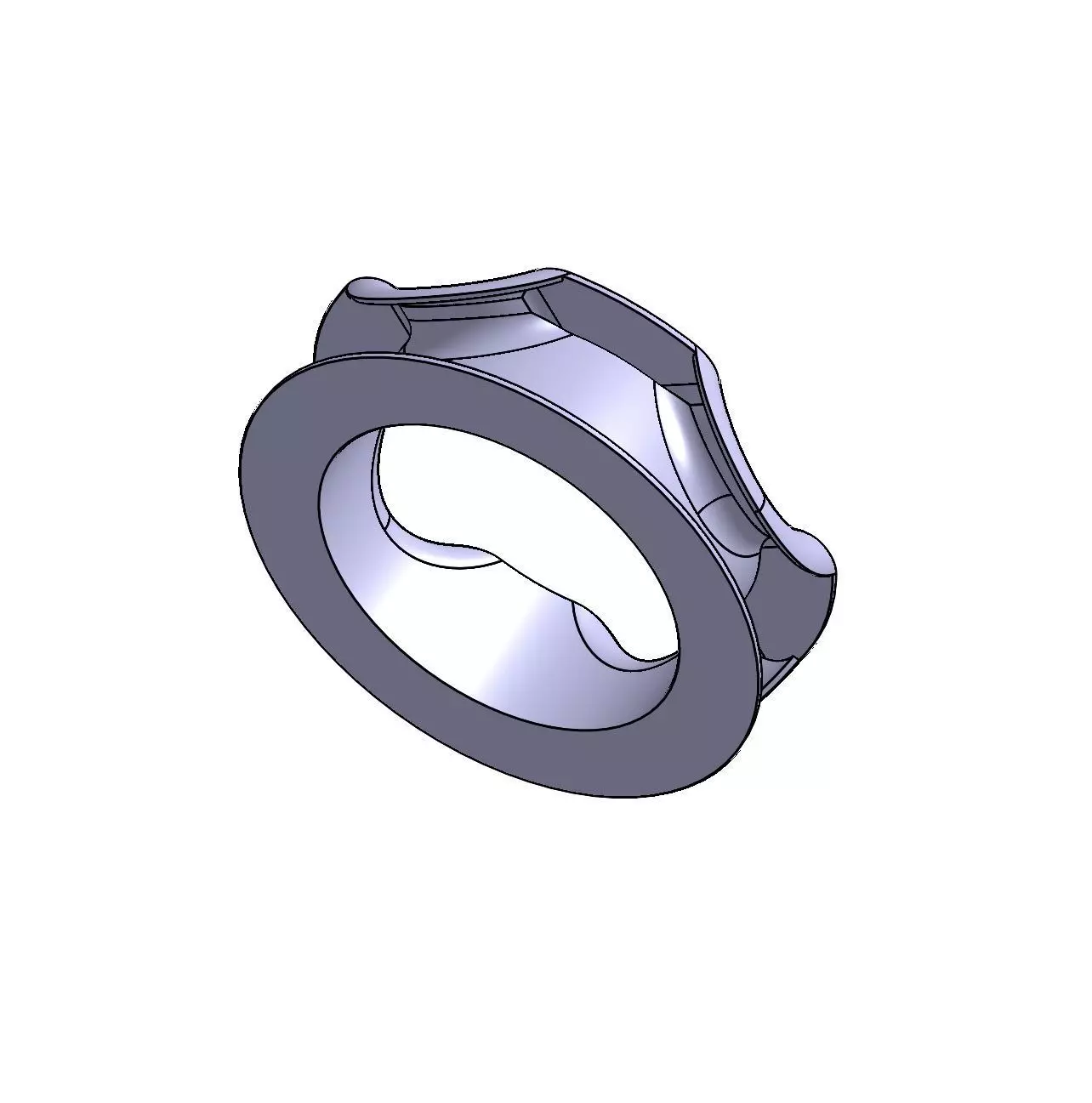 High Precision Wave Lock Washer Mechanical Retaining Ring 3D model_2