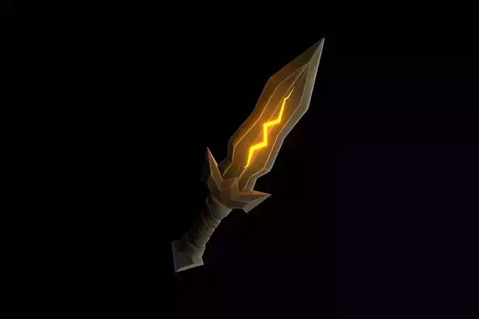 Stylized Low Poly Dagger - Game-Ready Fantasy Weapon 