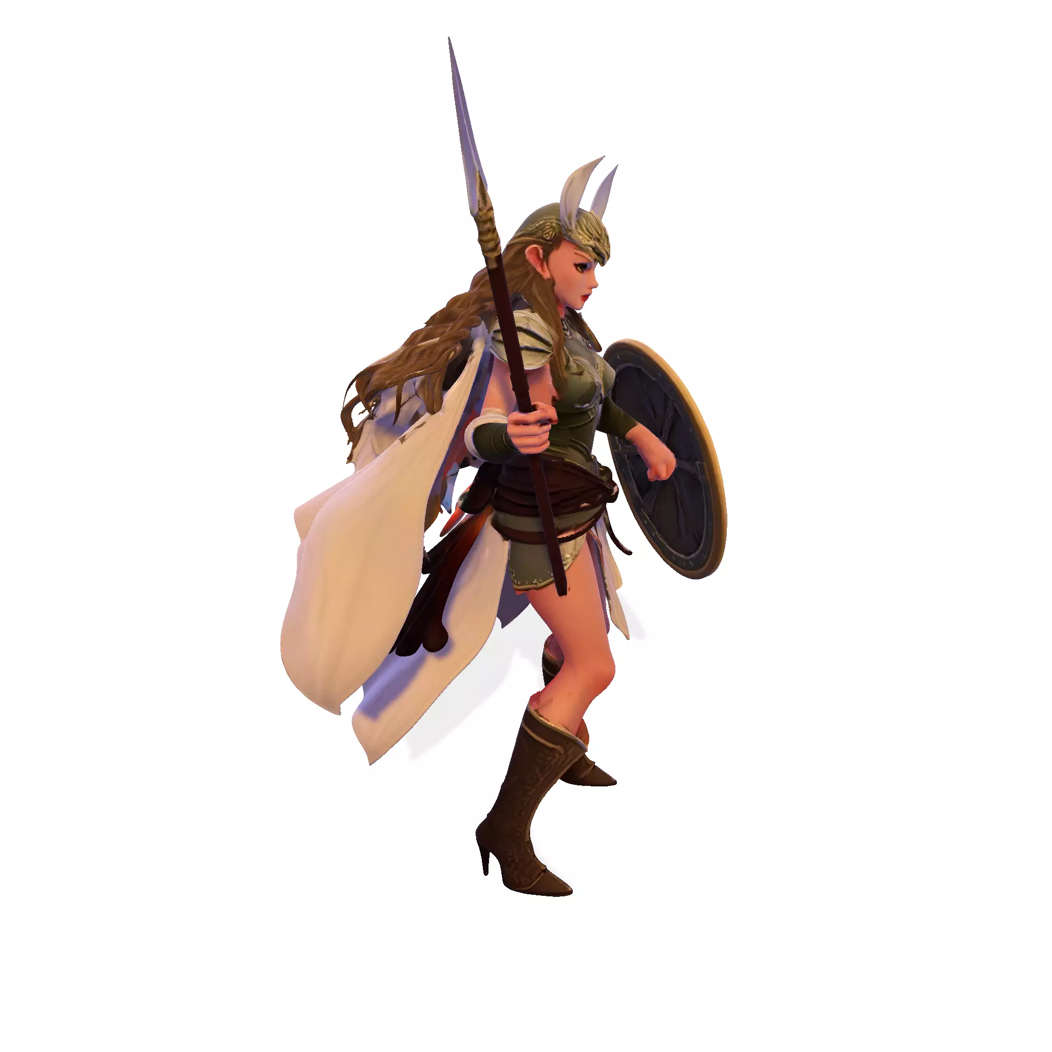 Highpoly Female Warrior for 3D print 3D print model