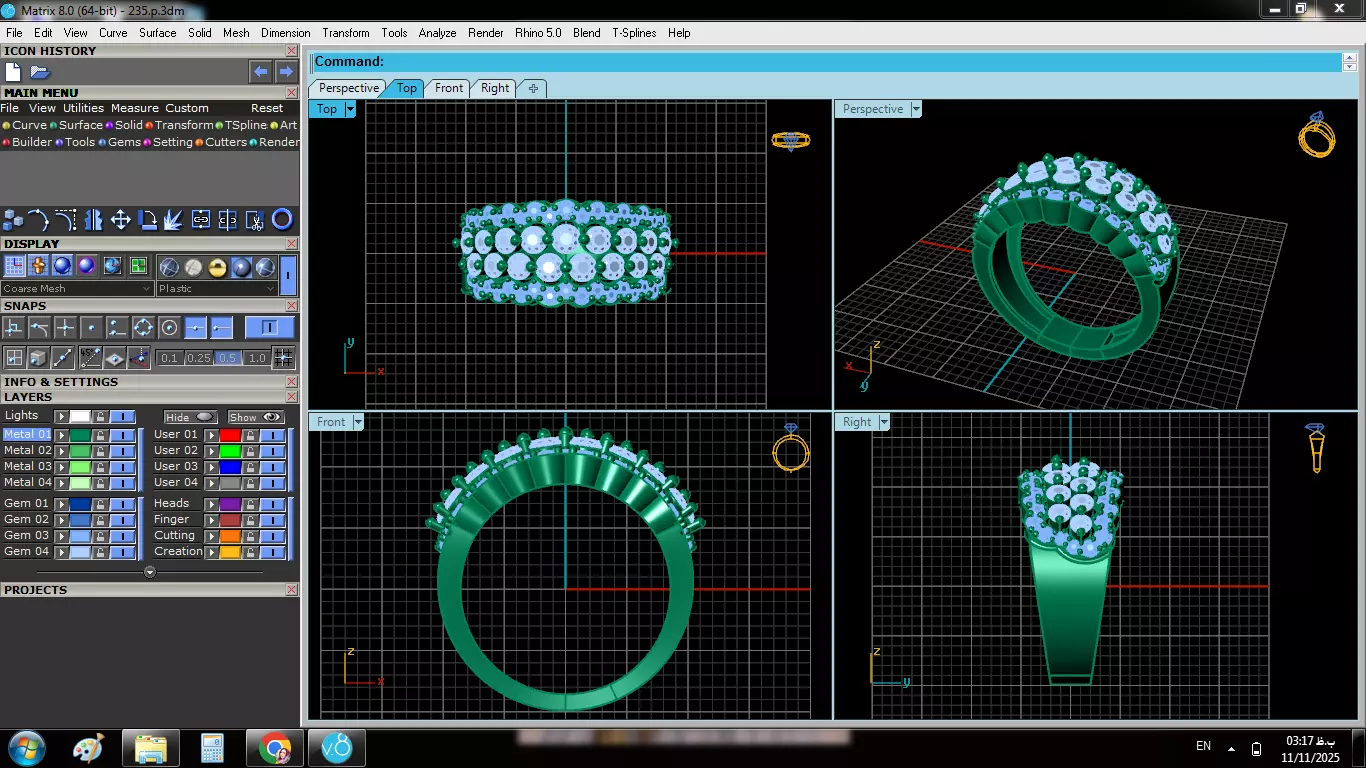 Wedding Ring 3D print model_7