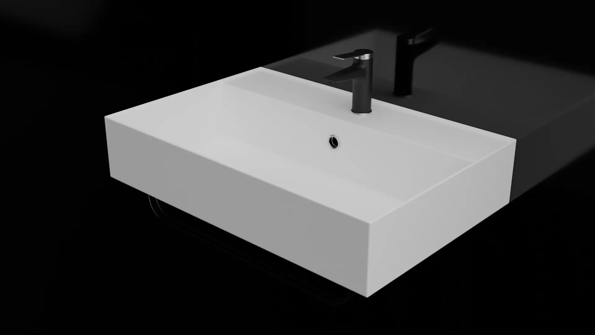 Modern Minimal Bathroom Sanitary Set High Poly  3D model_6