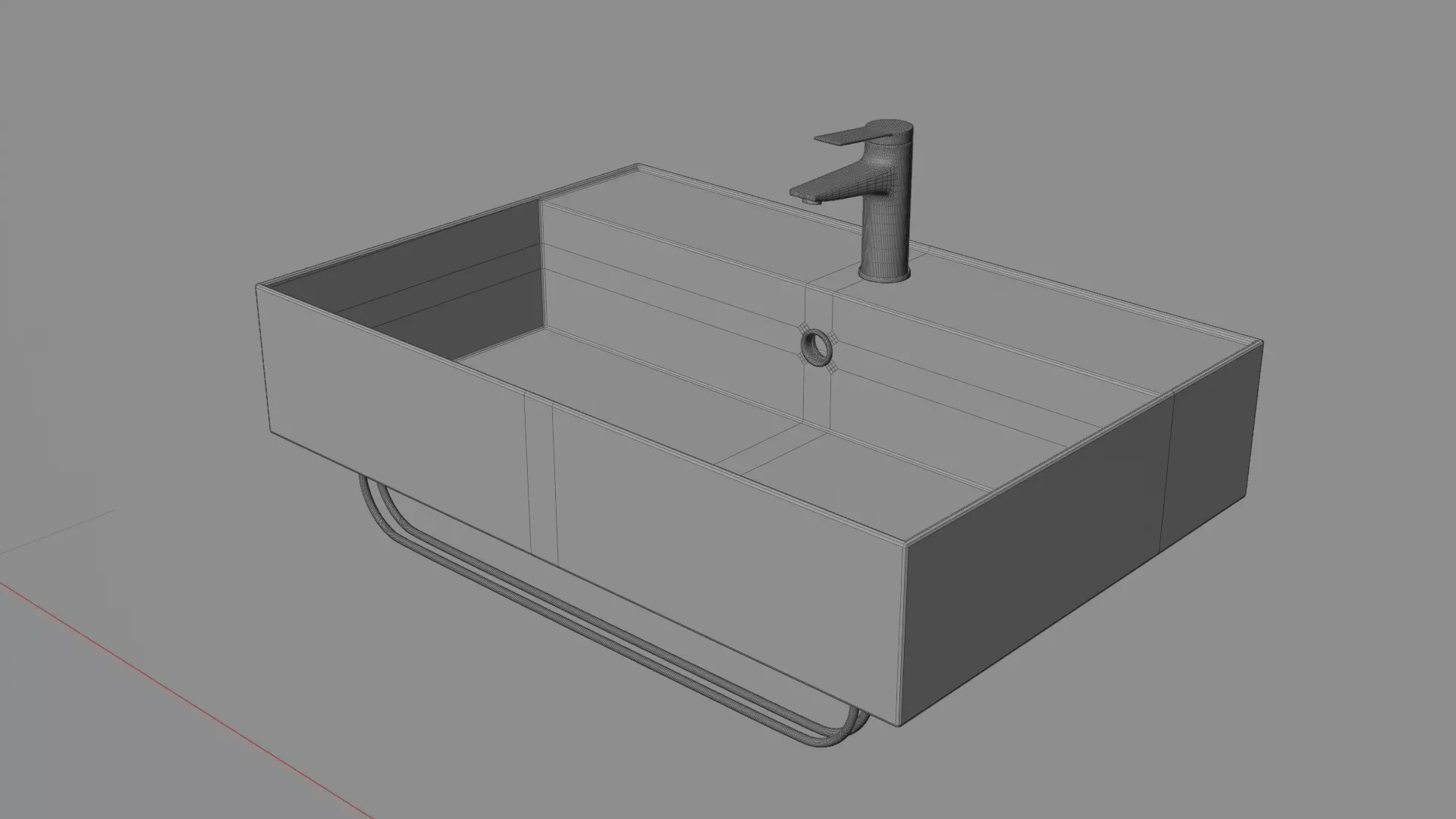 Modern Minimal Bathroom Sanitary Set High Poly  3D model_7