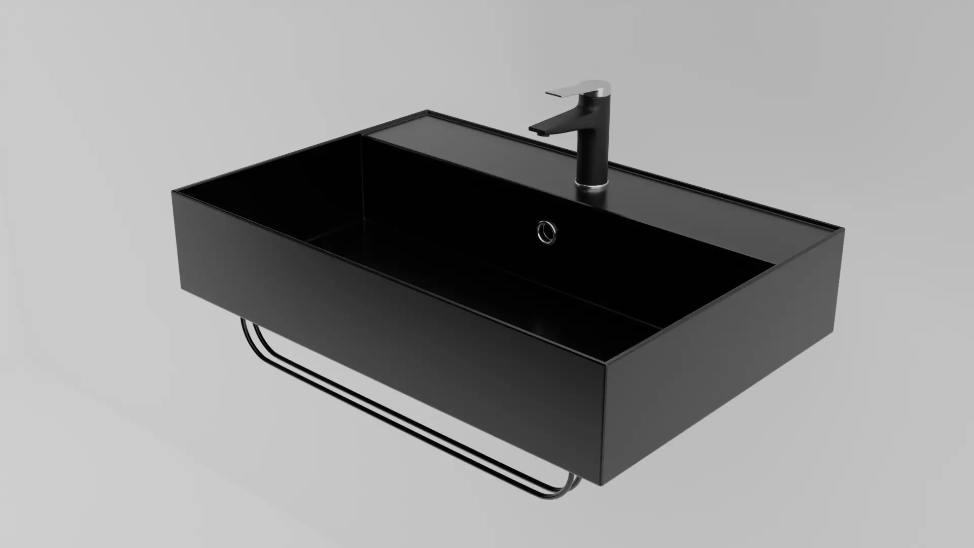 Modern Minimal Bathroom Sanitary Set High Poly  3D model_5