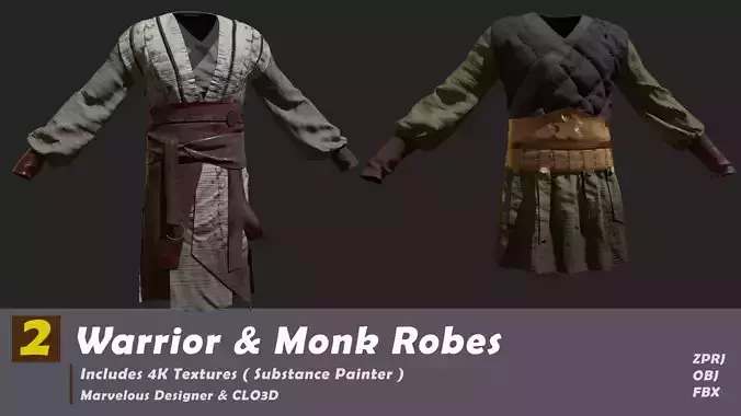 Asian Warrior Outfit Pack