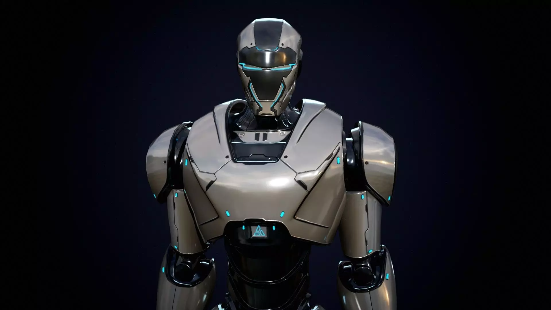 Robot 4 Low-poly 3D model_5