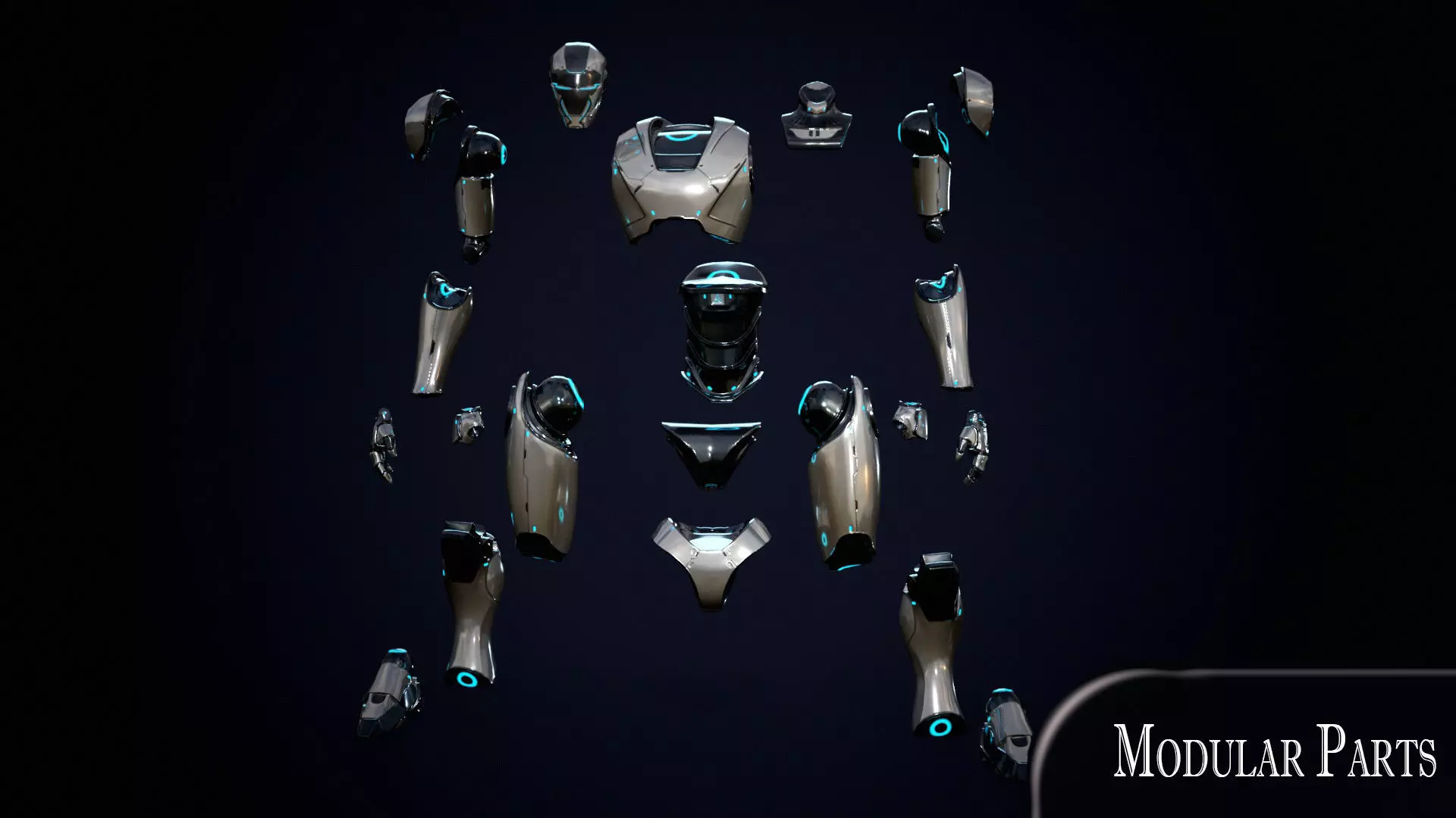 Robot 4 Low-poly 3D model_11