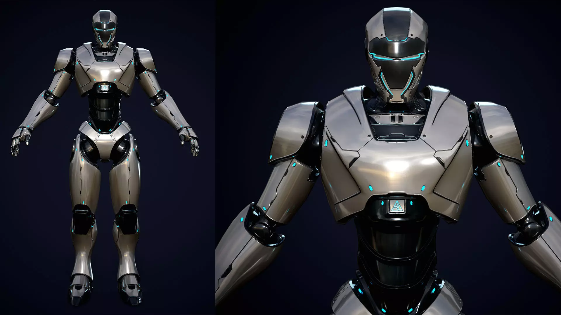Robot 4 Low-poly 3D model_14