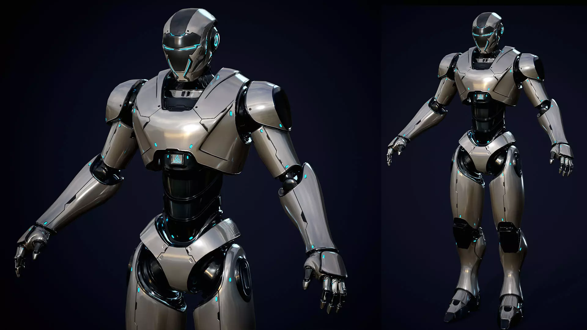 Robot 4 Low-poly 3D model_13