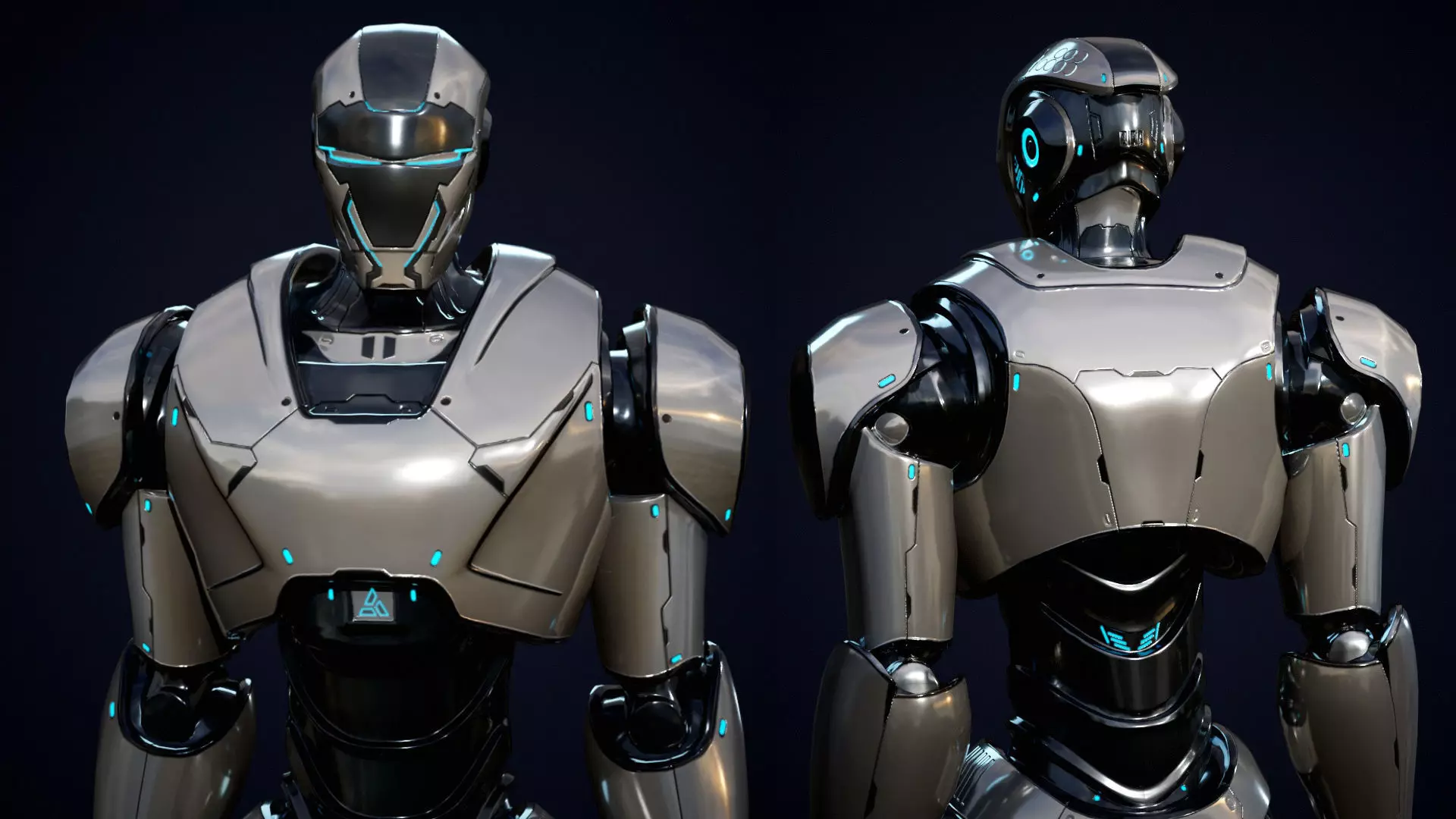 Robot 4 Low-poly 3D model_3