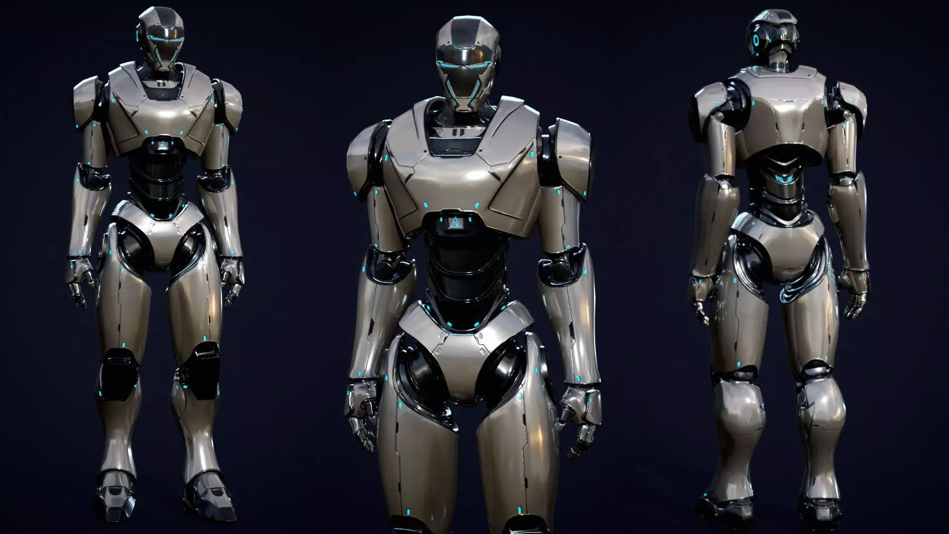 Robot 4 Low-poly 3D model_10