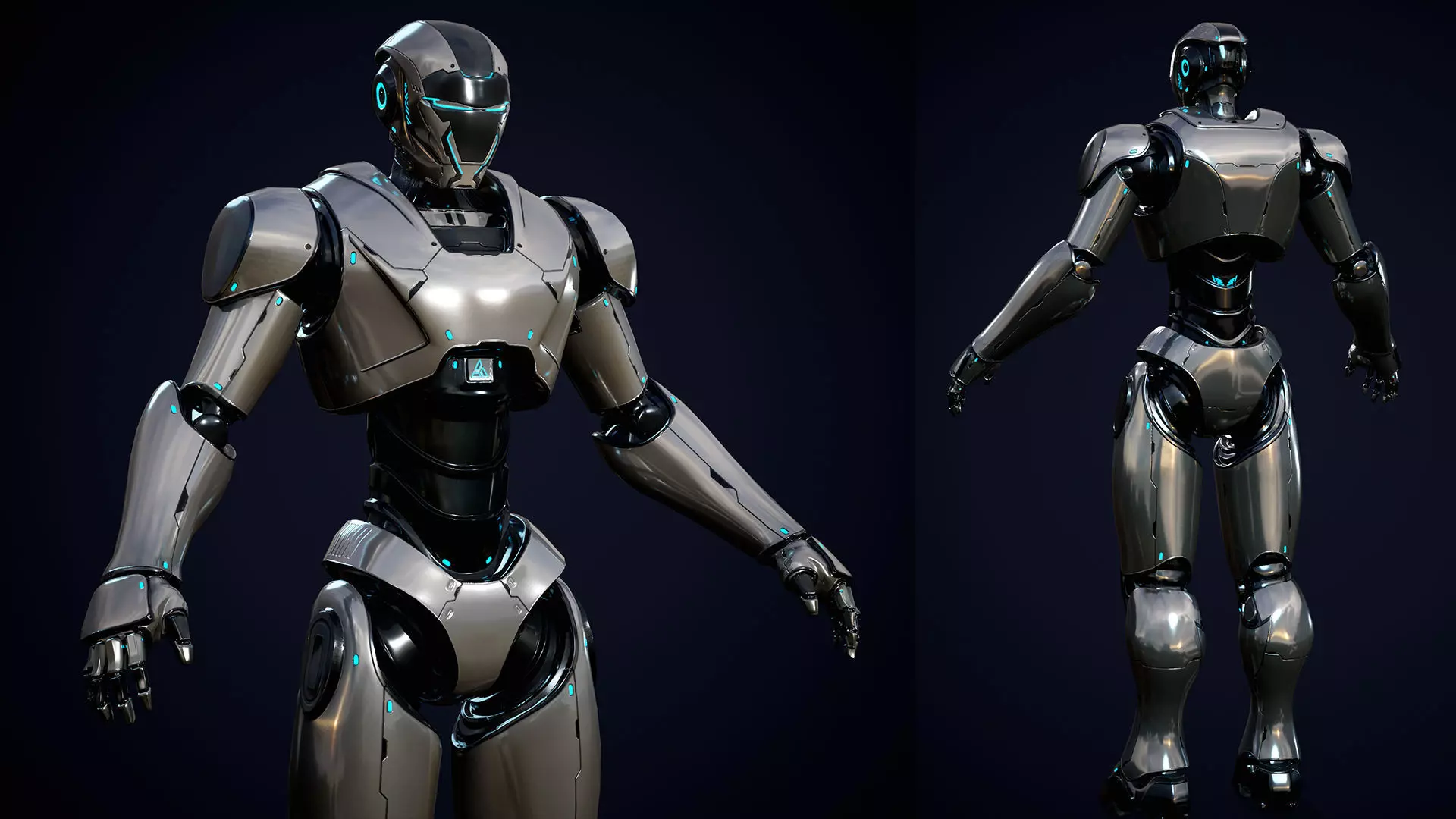 Robot 4 Low-poly 3D model_7