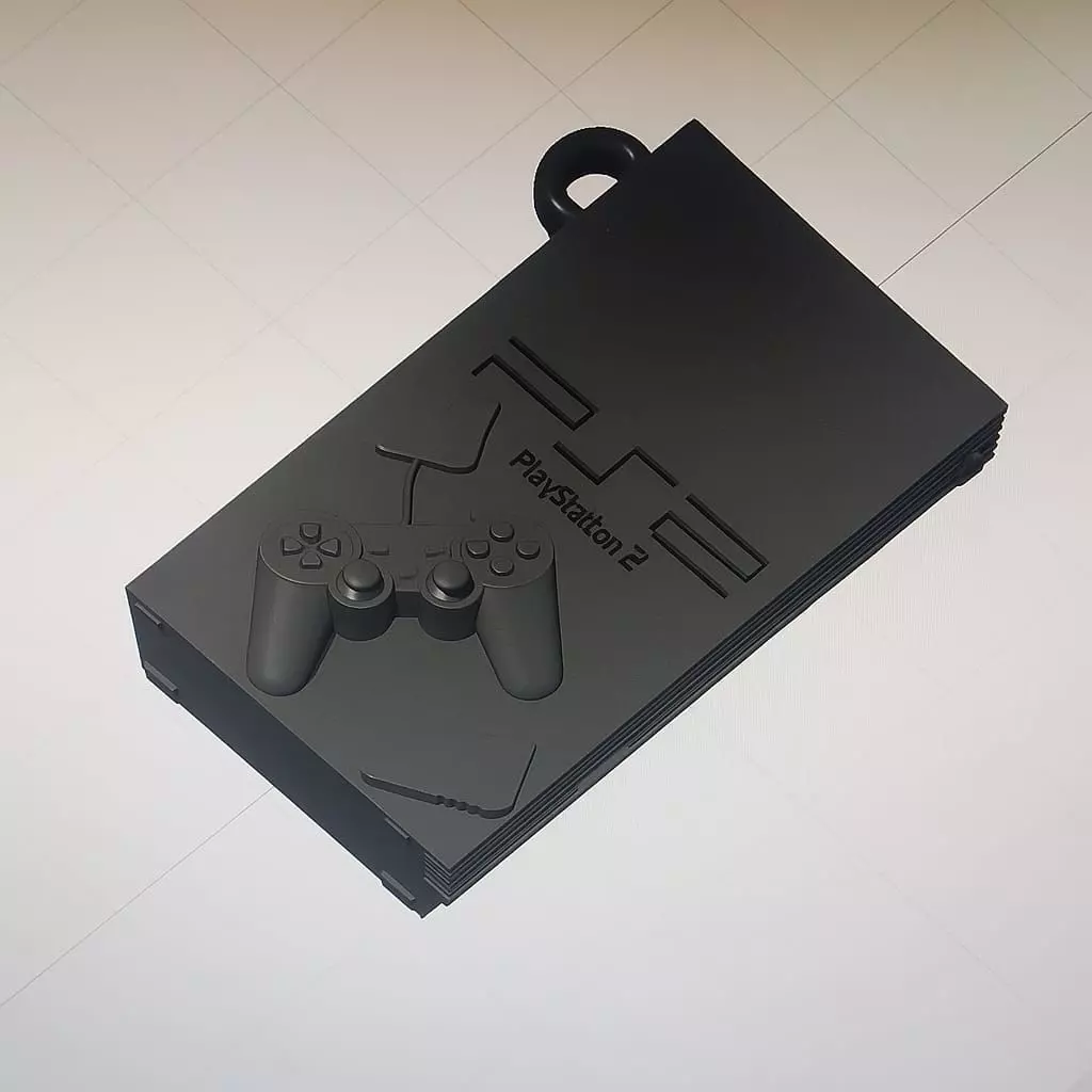 PLAYSTATION 2 llavero 3D print model_1