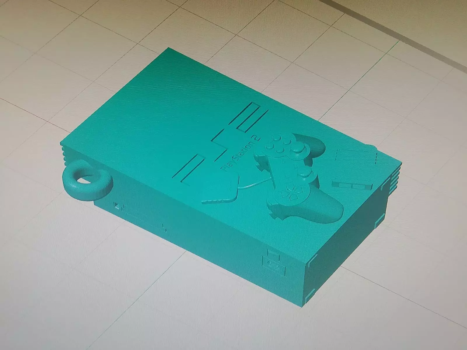 PLAYSTATION 2 llavero 3D print model_2