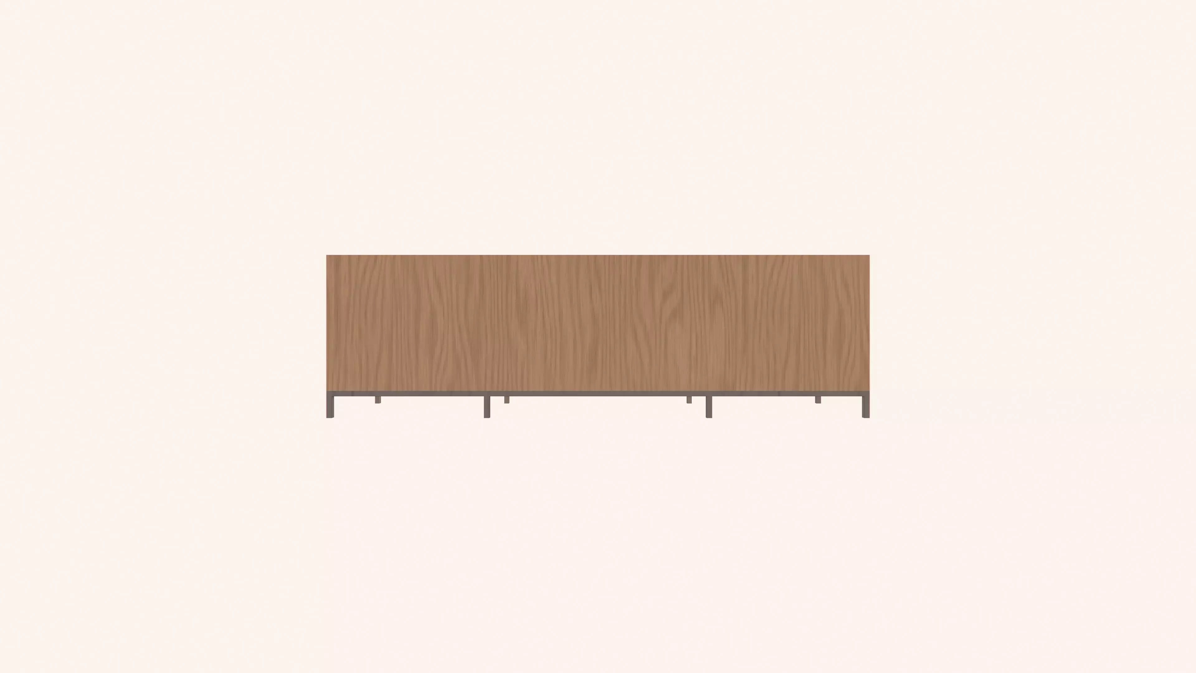 Tall Scandinavian TV Stand - Fully Parametric Archicad Object Low-poly 3D model_1