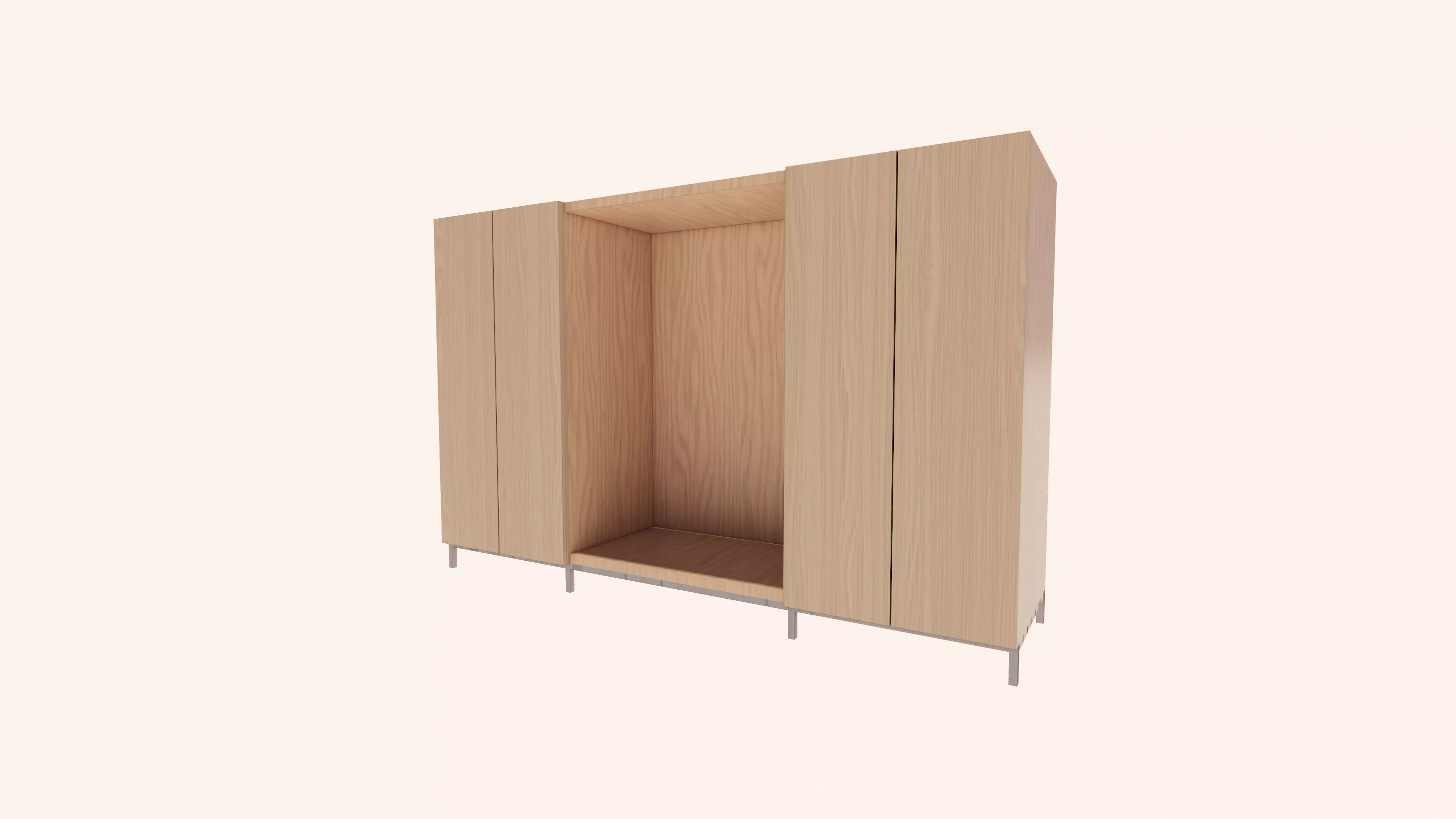 Tall Scandinavian TV Stand - Fully Parametric Archicad Object Low-poly 3D model_11