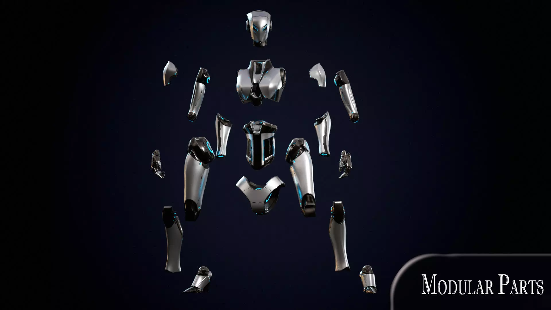 Robot 5 Low-poly 3D model_8