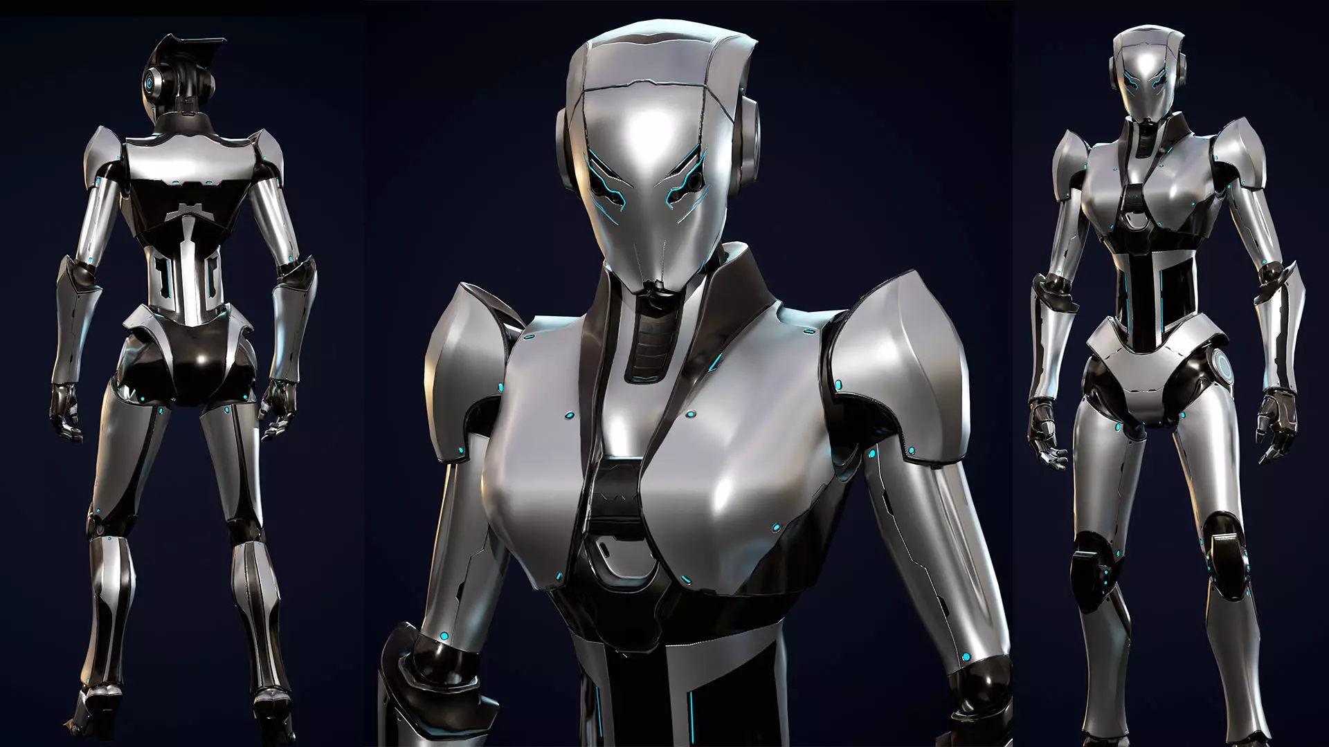 Robot 5 Low-poly 3D model_4