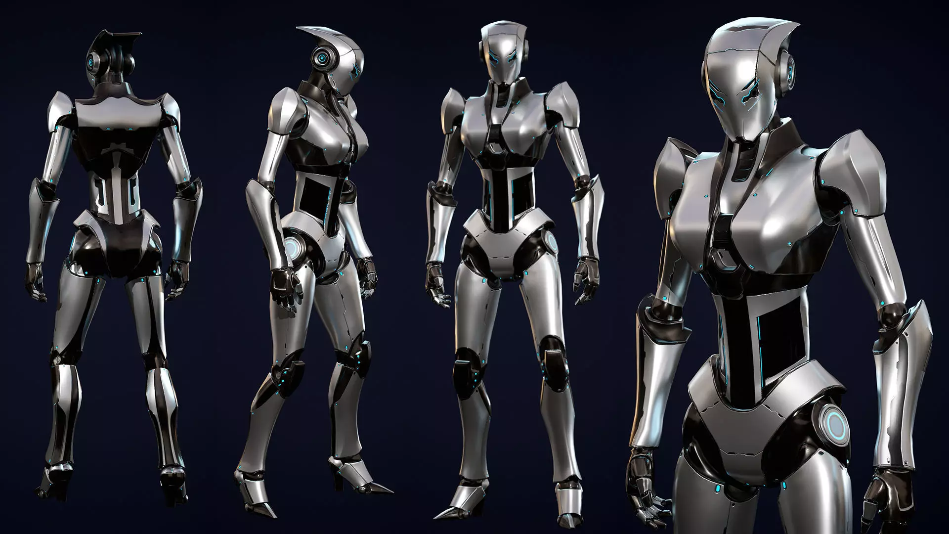 Robot 5 Low-poly 3D model_7