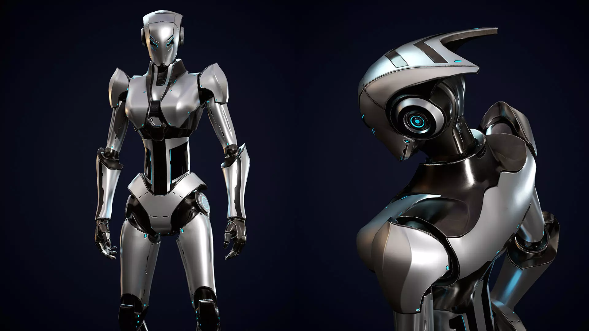 Robot 5 Low-poly 3D model_2