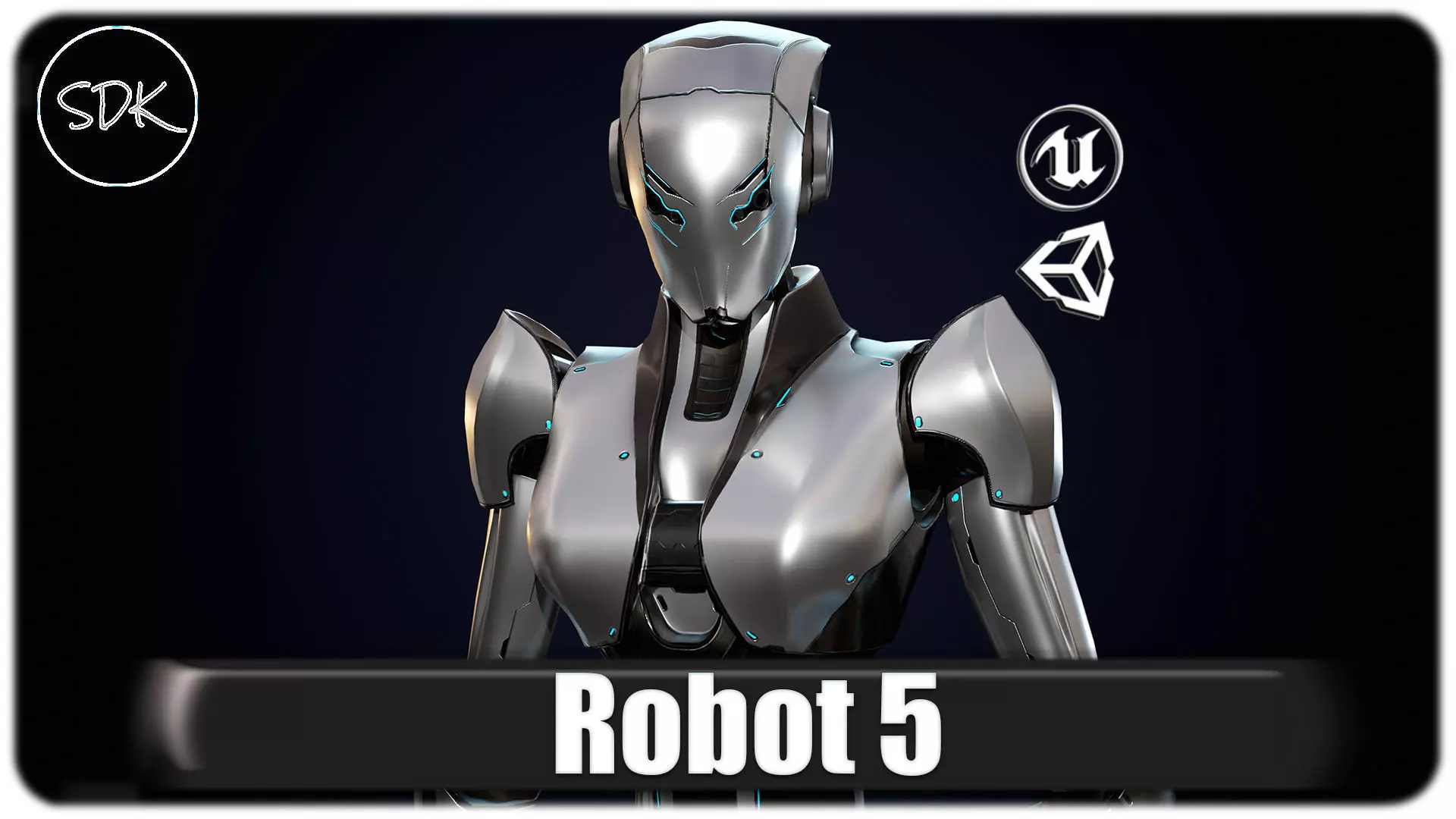 Robot 5 Low-poly 3D model_0