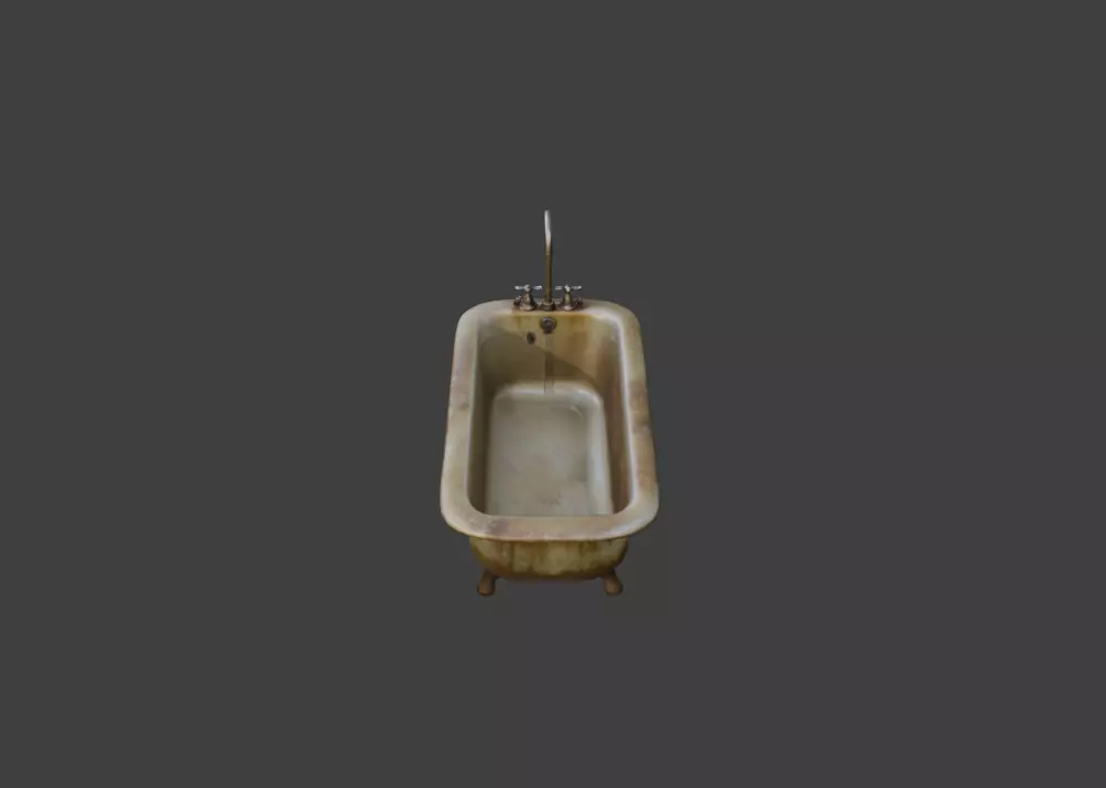 Rustic Repose Bathtub Low-poly 3D model_5