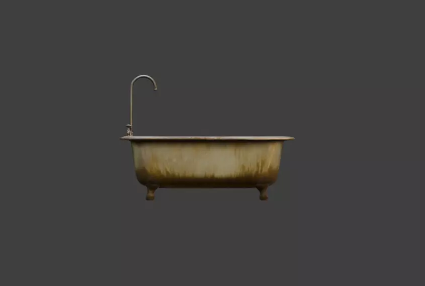 Rustic Repose Bathtub Low-poly 3D model_1