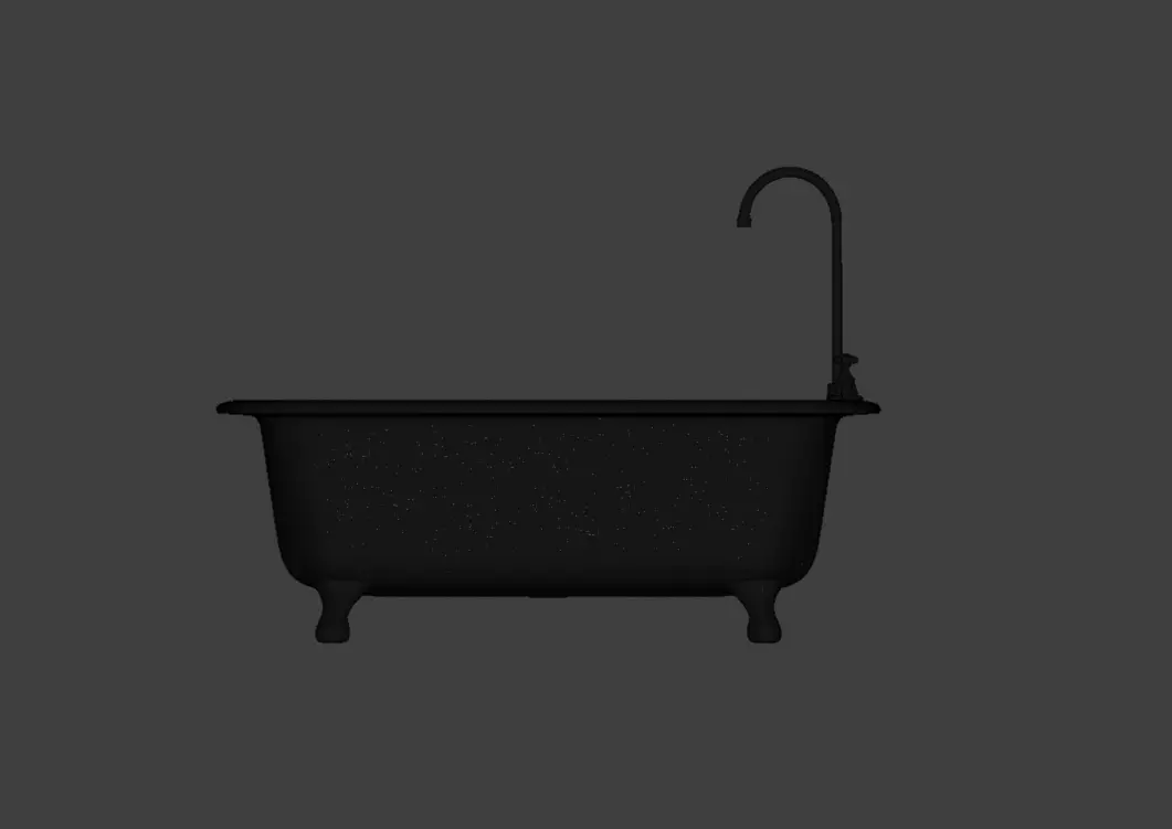 Rustic Repose Bathtub Low-poly 3D model_21