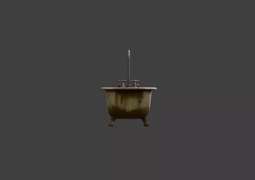Rustic Repose Bathtub Low-poly 3D model_2